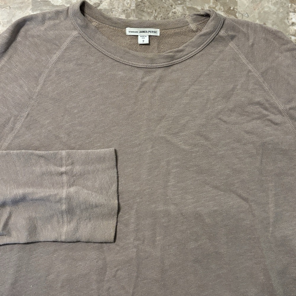 Standard James Perse Sweatshirt Mens Medium 2 Tan Vintage French Terry Thin